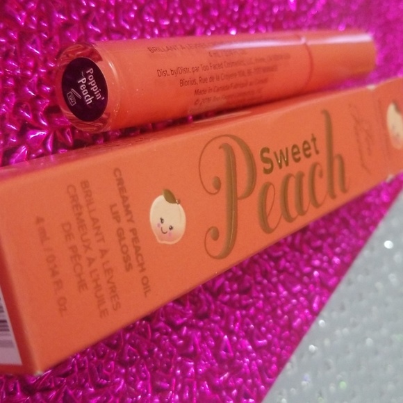 🌟🧚♀️POPPIN PEACH Too Faced DISCONTINUED Creamy Peach Lip Oil NWOBOX - Picture 8 of 8